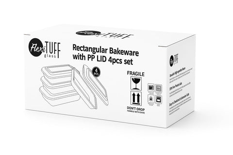 FlexiTuff Glass 3.2qt bakeware emphasizes large capacity and easy cleanup with dishwasher-safe design.