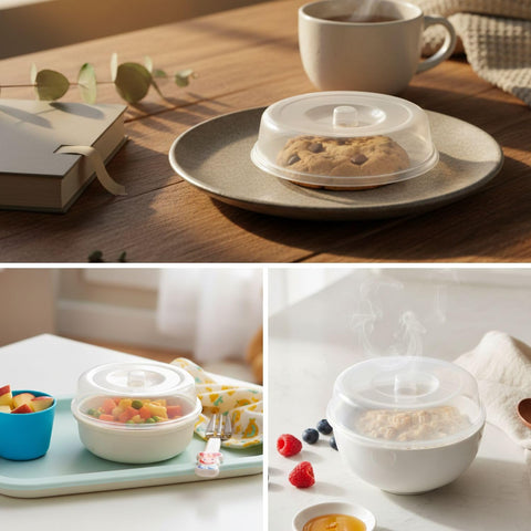 Flexzion adjustable steam vent enables controlled heating and messy-free cooking.