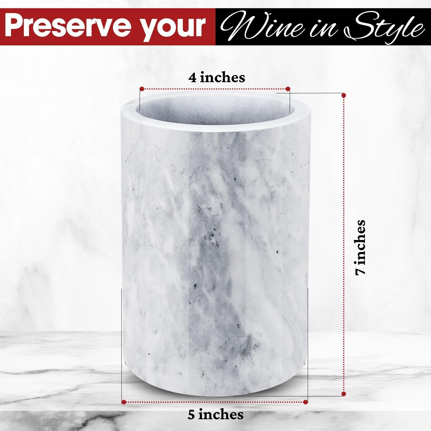 Flexzion marble kitchen organizer keeps utensils neatly displayed