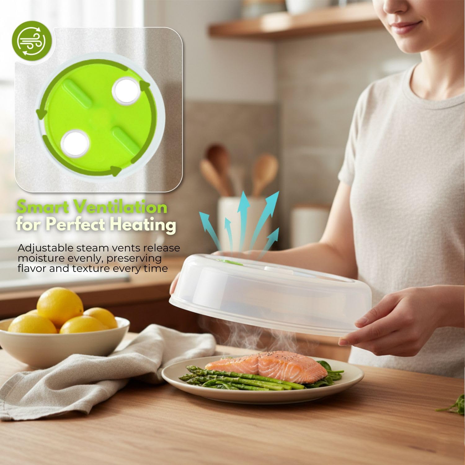 Flexzion microwave covers 6-7 inch guard against splatter and monitor heating.