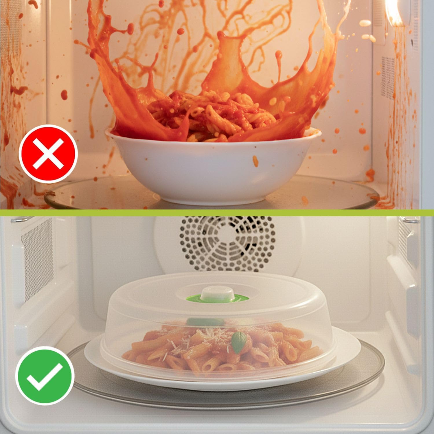 Flexzion microwave covers 8 inch fit larger bowls and reduce mess.