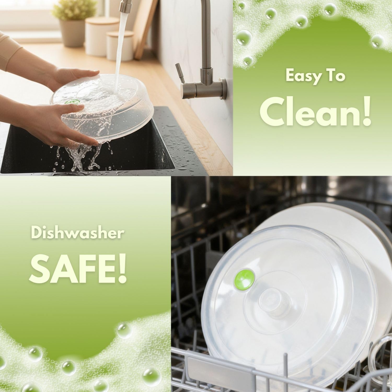 Flexzion microwave covers 9 inch accommodate bigger dishes for quick cooking.