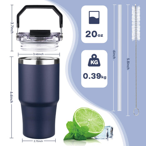 FLIFQI double-wall tumbler keeps beverages cold or hot while preventing condensation.
