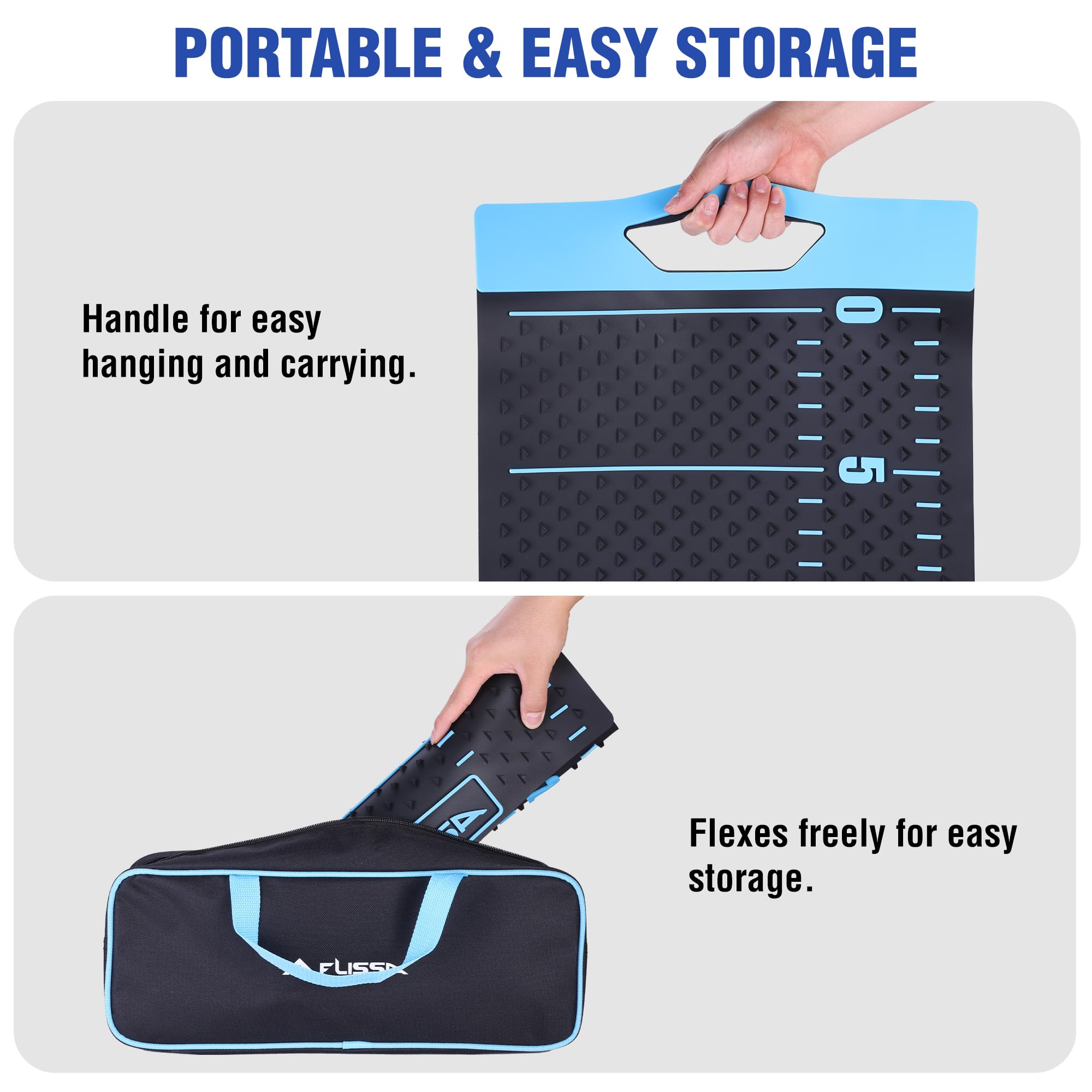 FLISSA portable mat with handle for easy lifting and hanging
