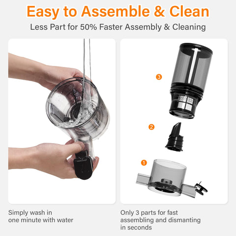 Floisdace juicer control panel with one-button operation for simple use