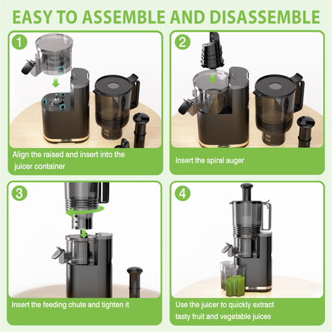 Floisdace 350W motor delivers efficient juice extraction with high yield.