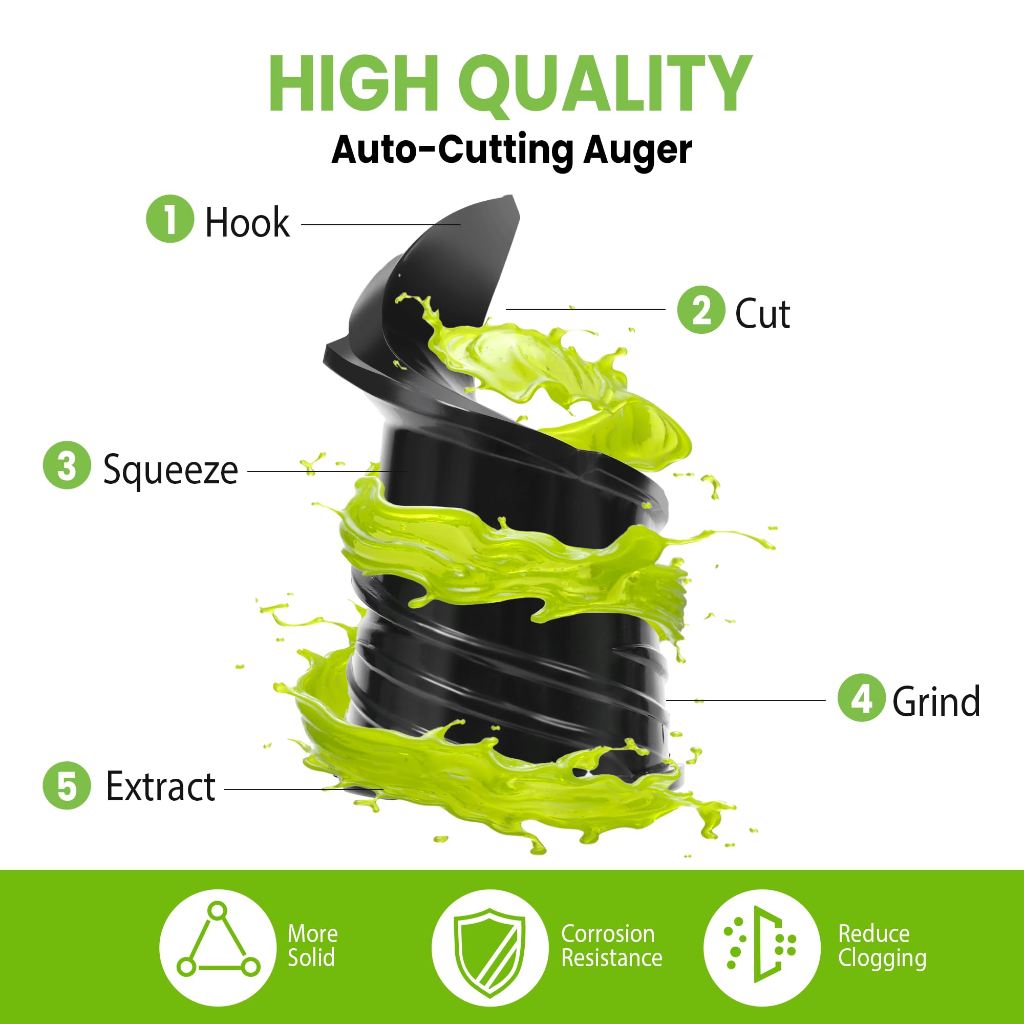 Floisdace stainless steel double-layer filter minimizes sediment in juice.