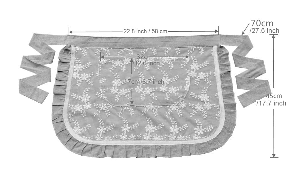 Floosum yellow half apron with 23 by 18 inches coverage.