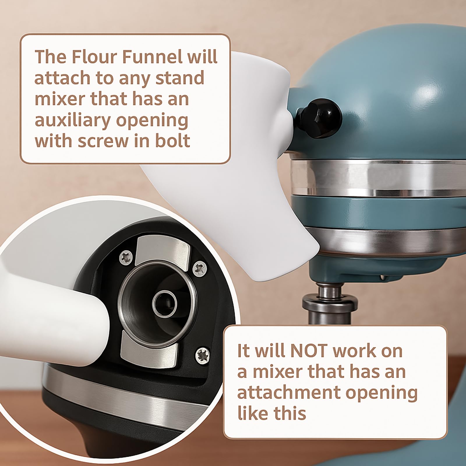 KitchenAid flour funnel enhances baking with tidy workflows