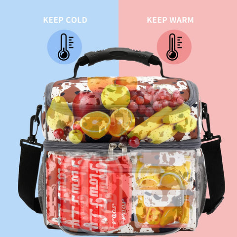 FlowFly double layer lunch bag bottom compartment holds main meals on the go.