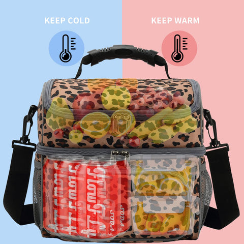 FlowFly leopard bottom compartment holds meals for work or travel