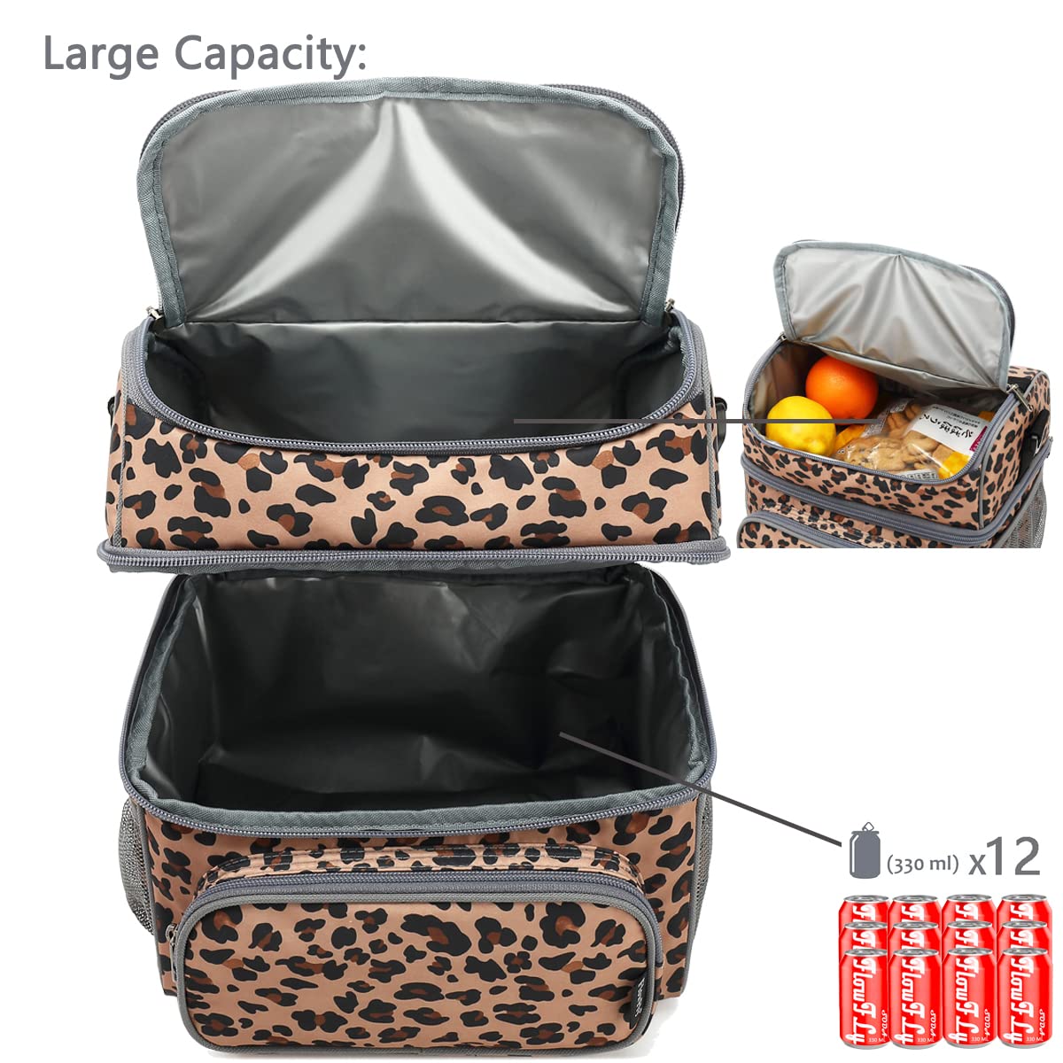 FlowFly leopard dual mesh side pockets for bottles or accessories