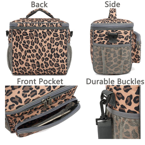 FlowFly Leopard lunch bag interior organizes containers and snacks efficiently.