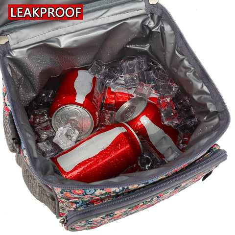 FlowFly lunch bag with dual mesh pockets for drinks and utensils.
