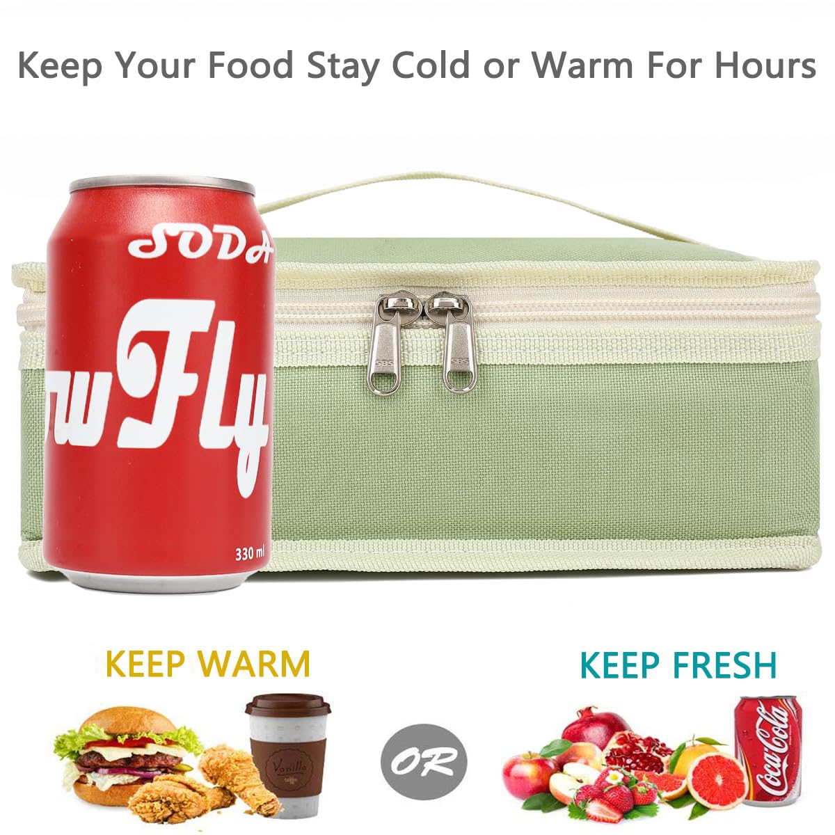 FlowFly lunch bag interior with foil lining and foam insulation for temperature retention.