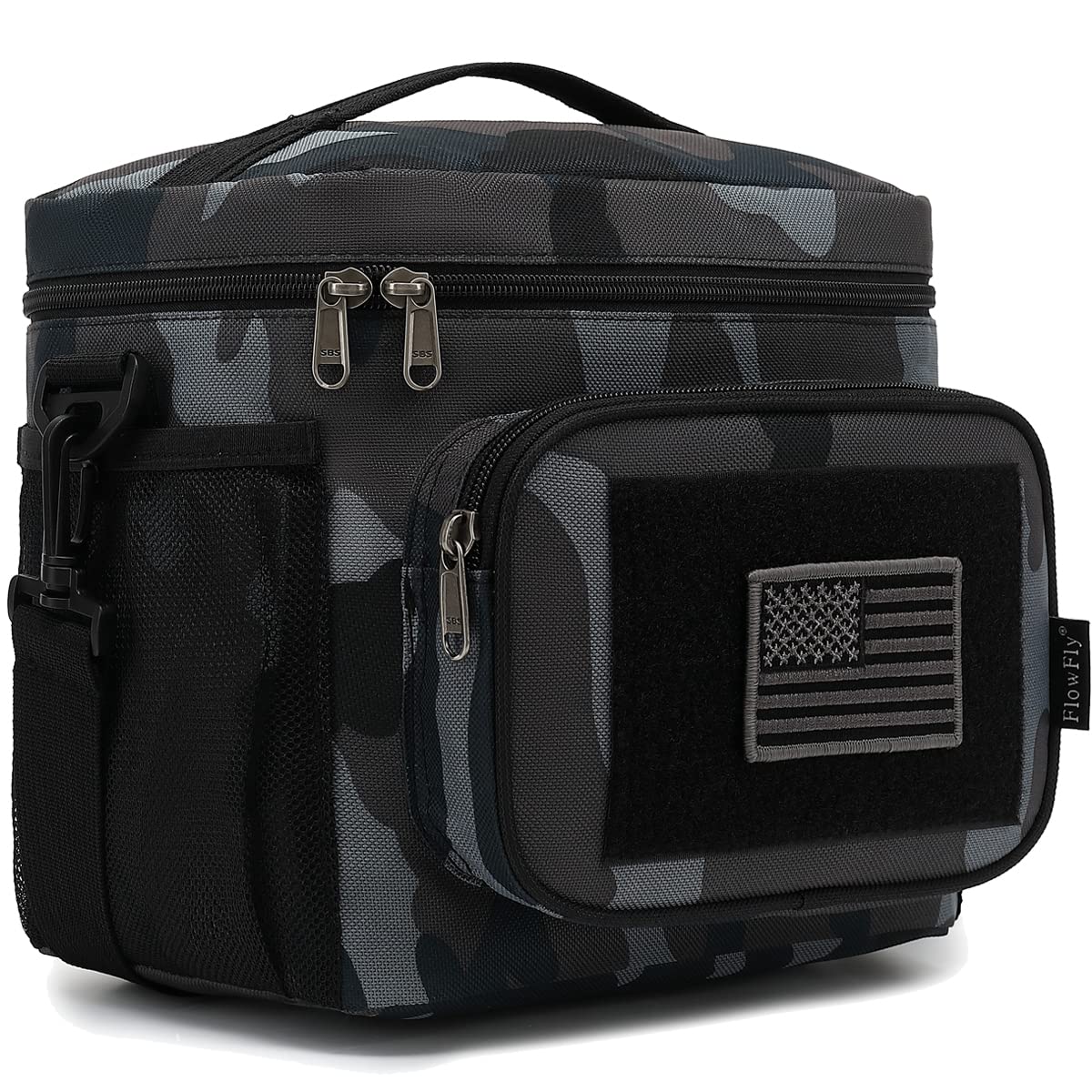 FlowFly insulated lunch bag displays its thick insulation layer for fresh meals.