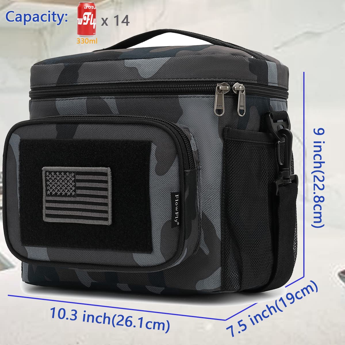 FlowFly lunch bag interior with leakproof liner for easy cleanup.