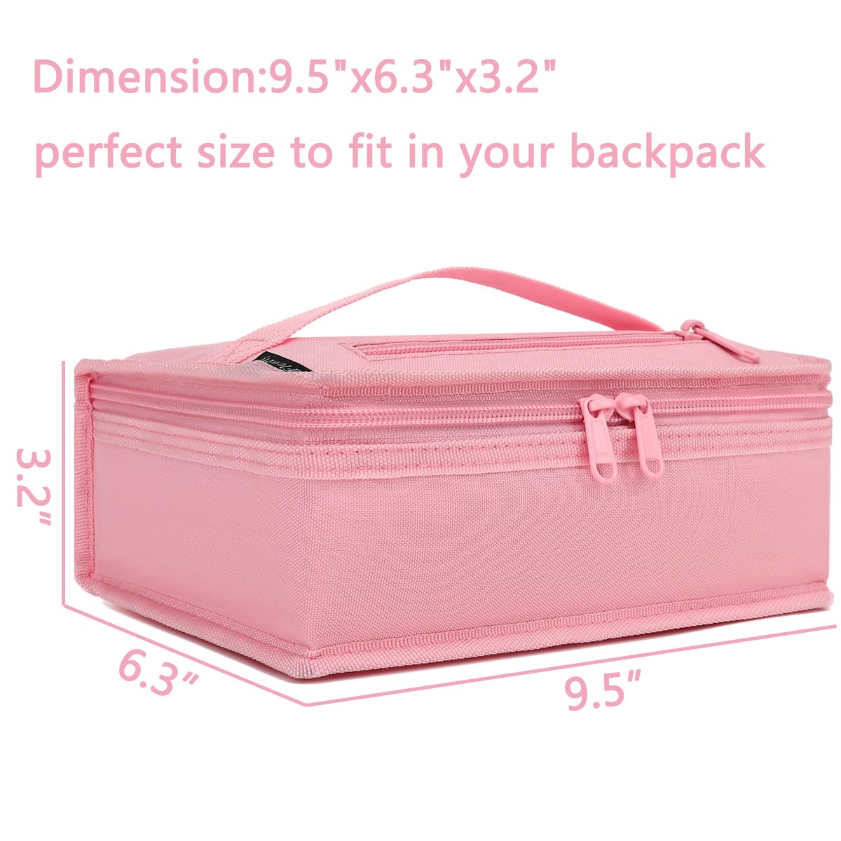 FlowFly pink lunch bag with handle for easy carrying