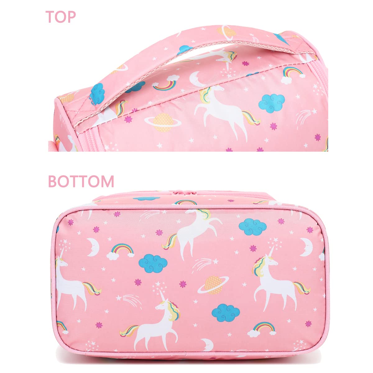 FlowFly unicorn lunch bag easy to clean after busy days.