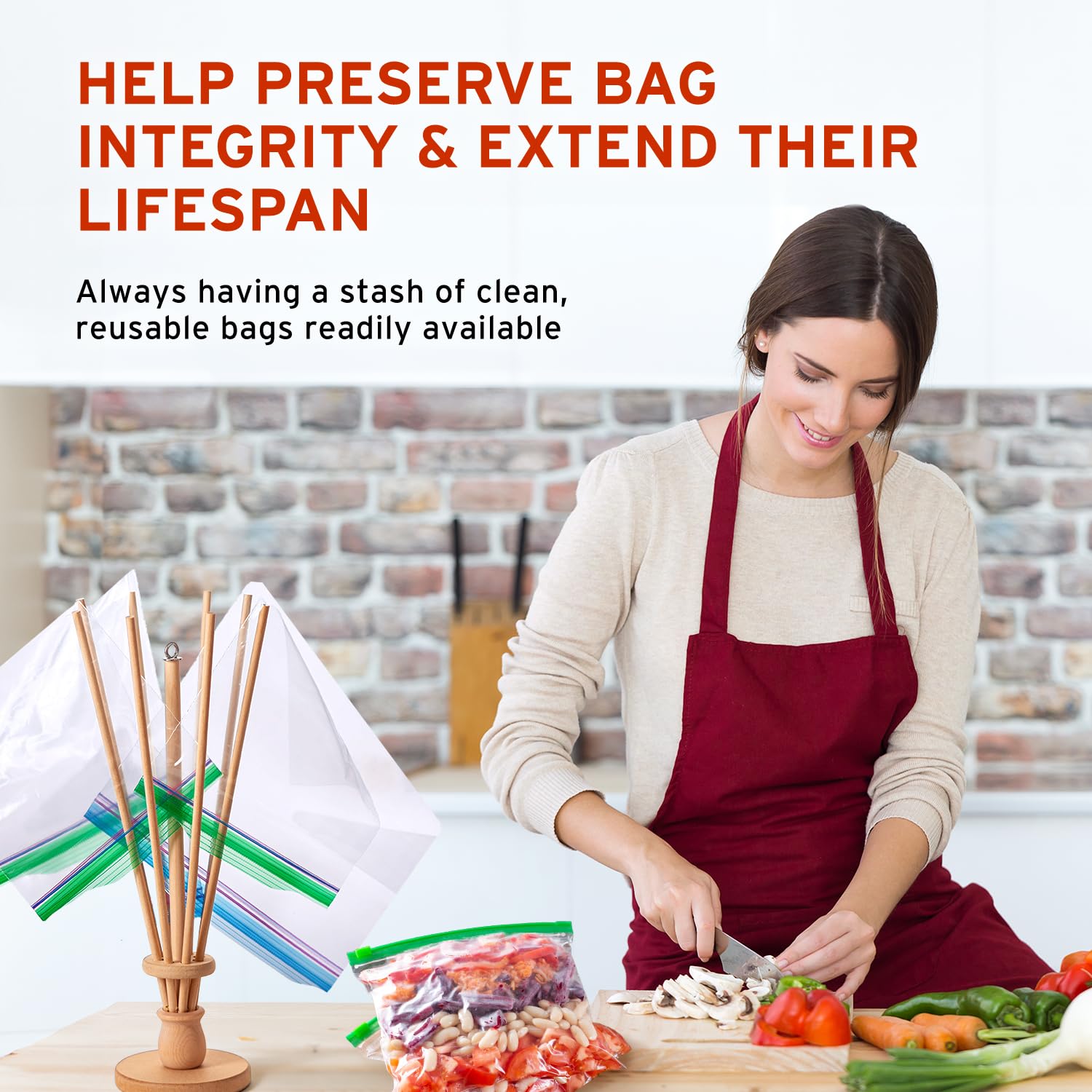 FloWorks Design bag dryer supports cost savings by reusing bags.