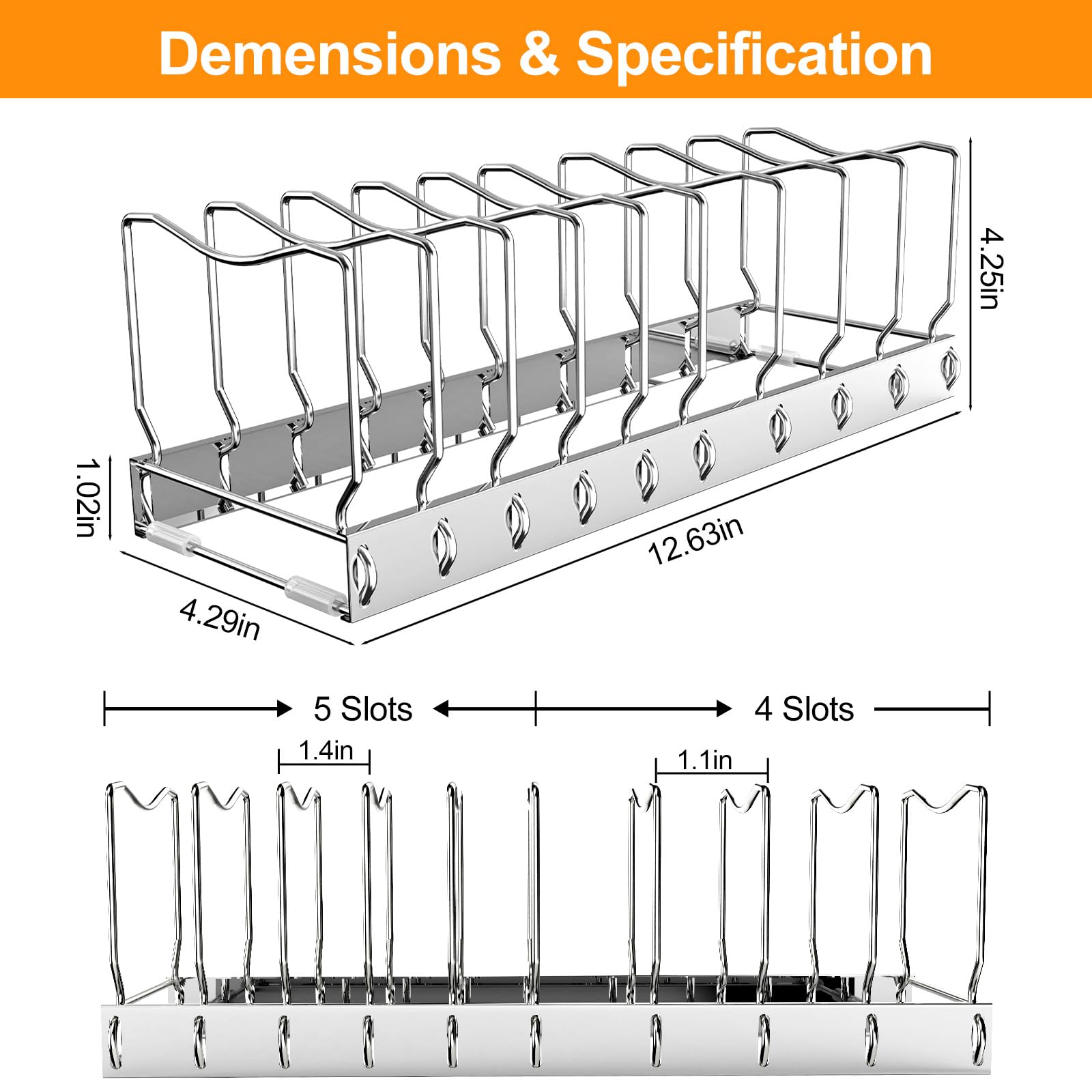 Rustproof coating detail on FLSEPAMB pan organizer for durability