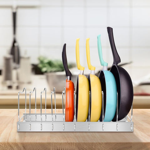 Storing varied lids and pans neatly with FLSEPAMB pan organizer