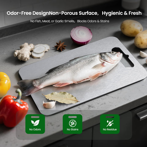 Flurose titanium cutting board featuring lightweight build for everyday use.