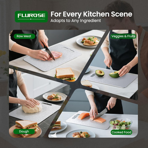 Flurose titanium cutting board large ready for roasting prep and serving.