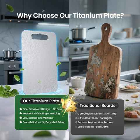 Flurose titanium cutting board set double-sided for versatile chopping and serving.