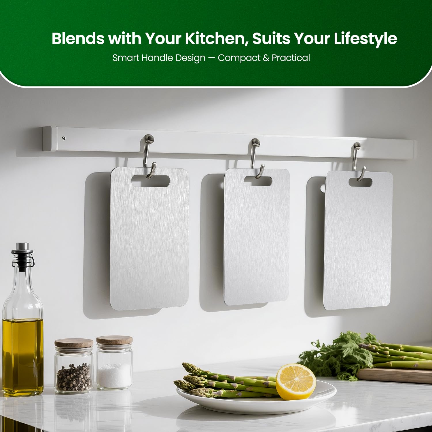 Flurose titanium cutting board with dishwasher-safe design for easy cleanup.