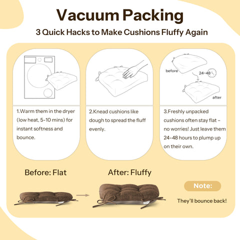 FlyGulls soft cotton filling delivers gentle support for long seating