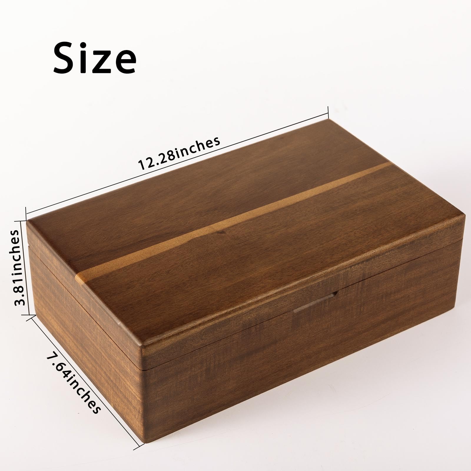 FLYIEE Acacia organizer showing 8 compartments for tea bags and small accessories