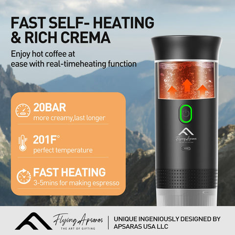 FLYING APSARAS 20-bar crema highlight for rich espresso