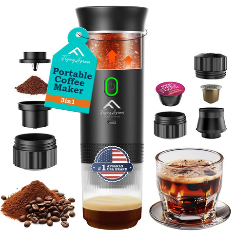 FLYING APSARAS portable coffee maker front view for on-the-go espresso