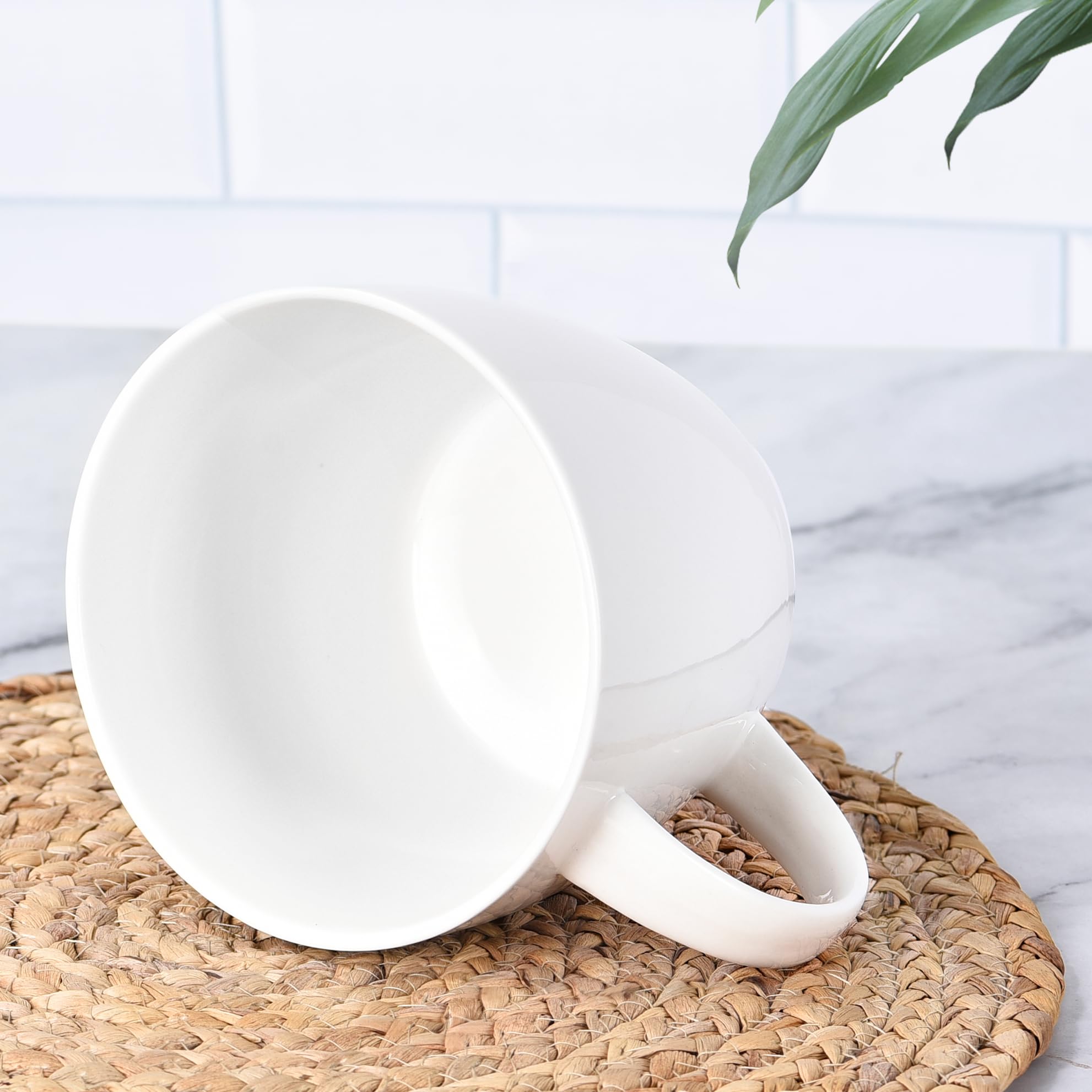 fMSDD ceramic mug with ergonomic handle highlights porcelain quality.