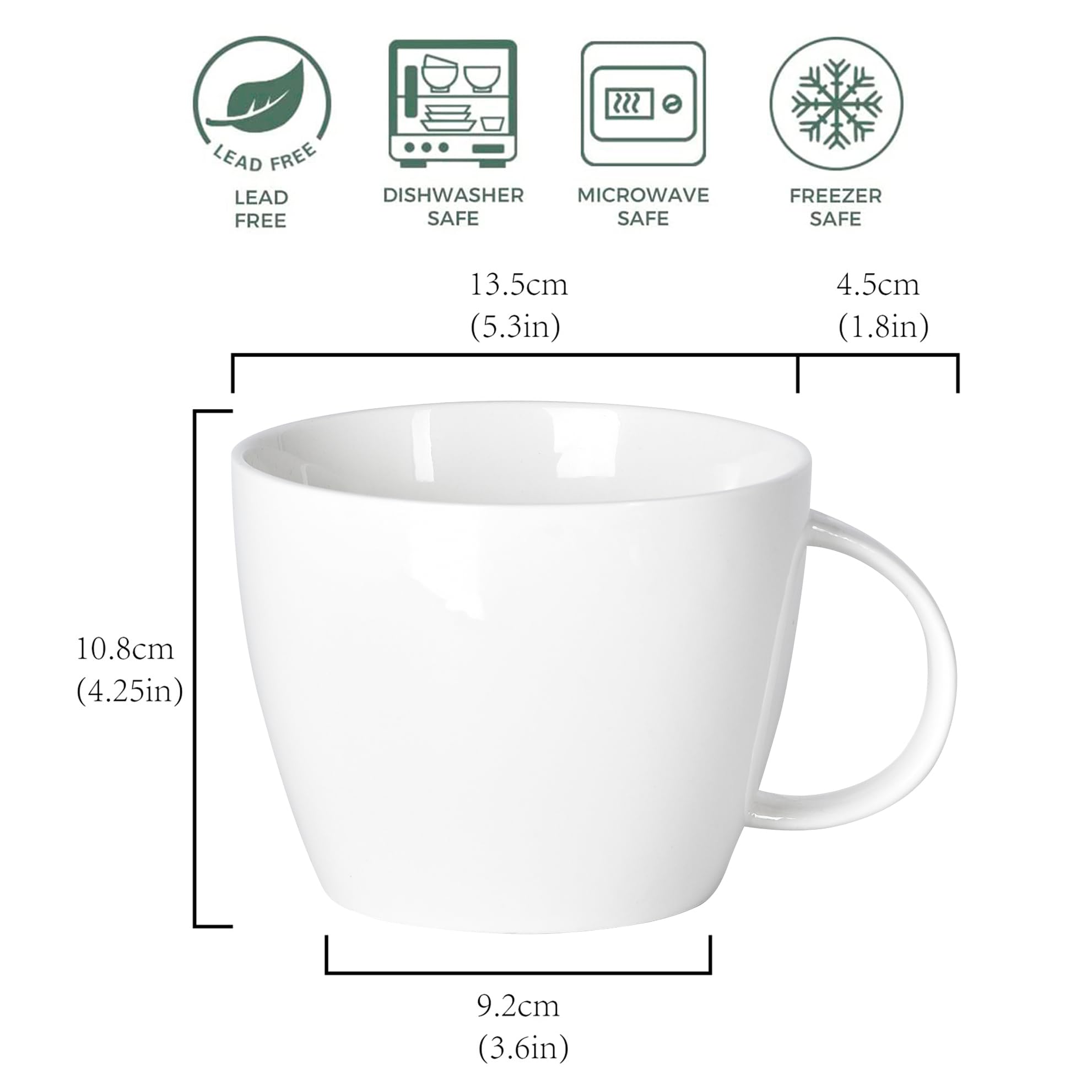 fMSDD porcelain mug close-up shows glossy glaze for easy cleaning.