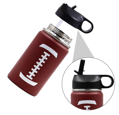 Two lids displayed, Flex Cap and Straw Lid, ideal for office, hiking, or cycling.