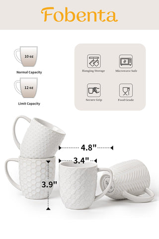 FOBENTA striped embossment mug adds modern style to tea-time rituals