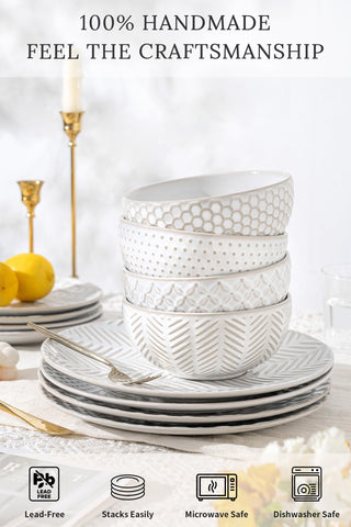 FOBENTA embossed salad plate 8-inch ideal for salads and appetizers