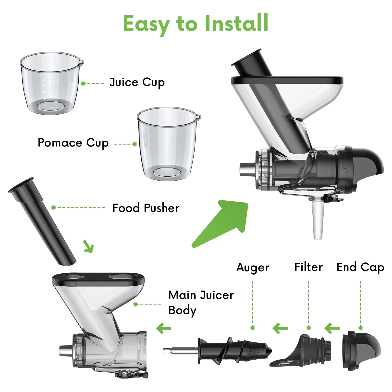 FOCOllK hardware close-up reveals easy assembly and thorough cleaning.