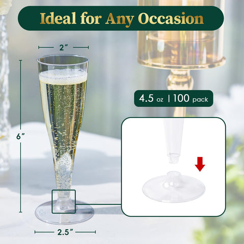 FOCUSLINE 4.5 oz disposable flutes ideal for mimosas and cocktails