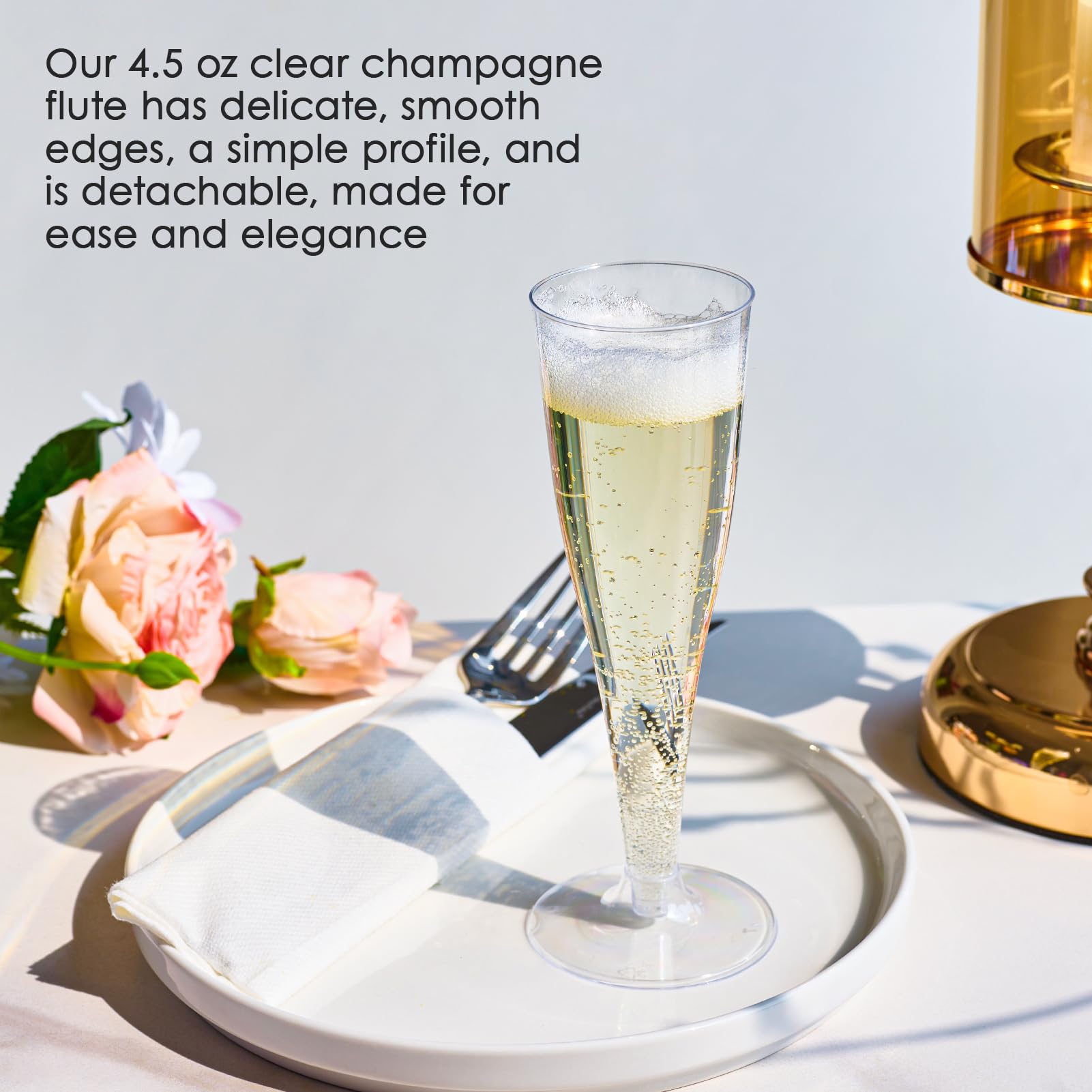 FOCUSLINE sturdy disposable champagne cups for safe service at events