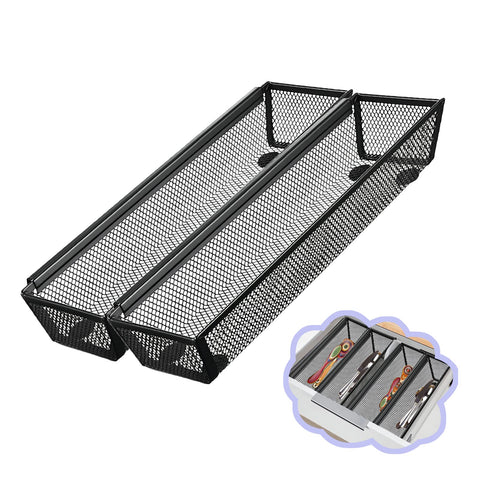 Fodofodo 2-piece mesh drawer organizer keeps utensils neatly in the kitchen