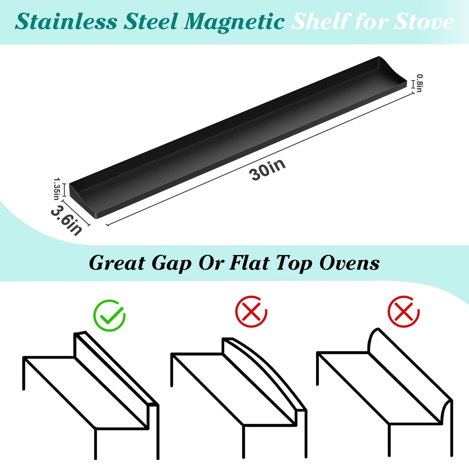 Foeacry magnetic stove shelf displays spices within arm's reach during cooking.