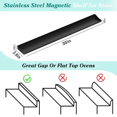 Foeacry magnetic stove shelf displays spices within arm's reach during cooking.