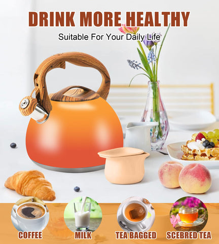Foedo Tea Kettle emits a loud whistle to signal boiling clearly.