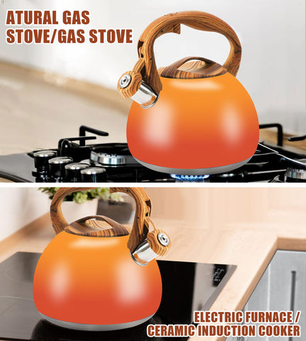 Foedo Tea Kettle features a safe, ergonomic pour design.