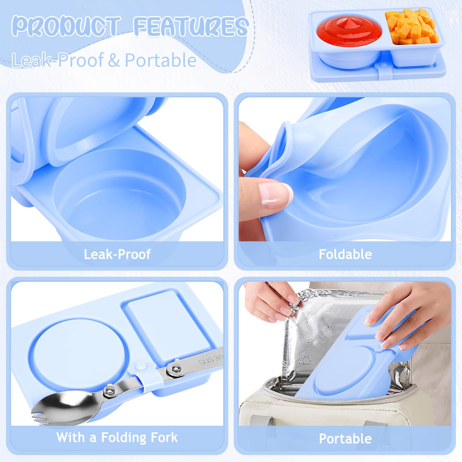 foergenova double-compartment container keeps snacks separate and fresh during travel.