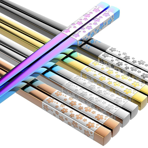 FOFAYU metal chopsticks in multicolor finish offer durable daily-use elegance.