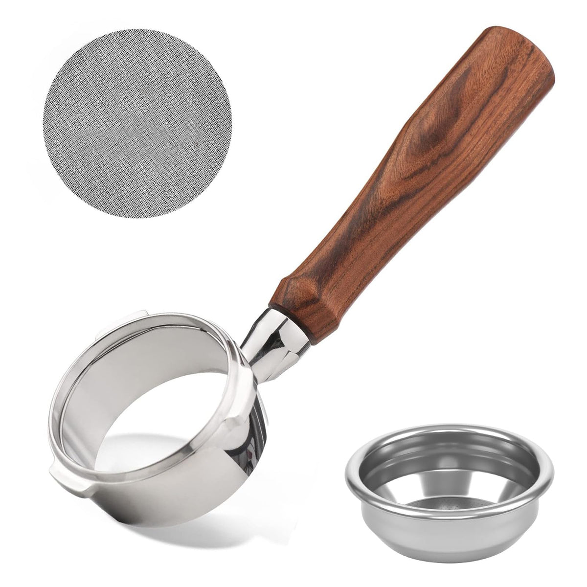 Fogkay 58mm bottomless portafilter head on a CASABREWS setup for even extraction potential